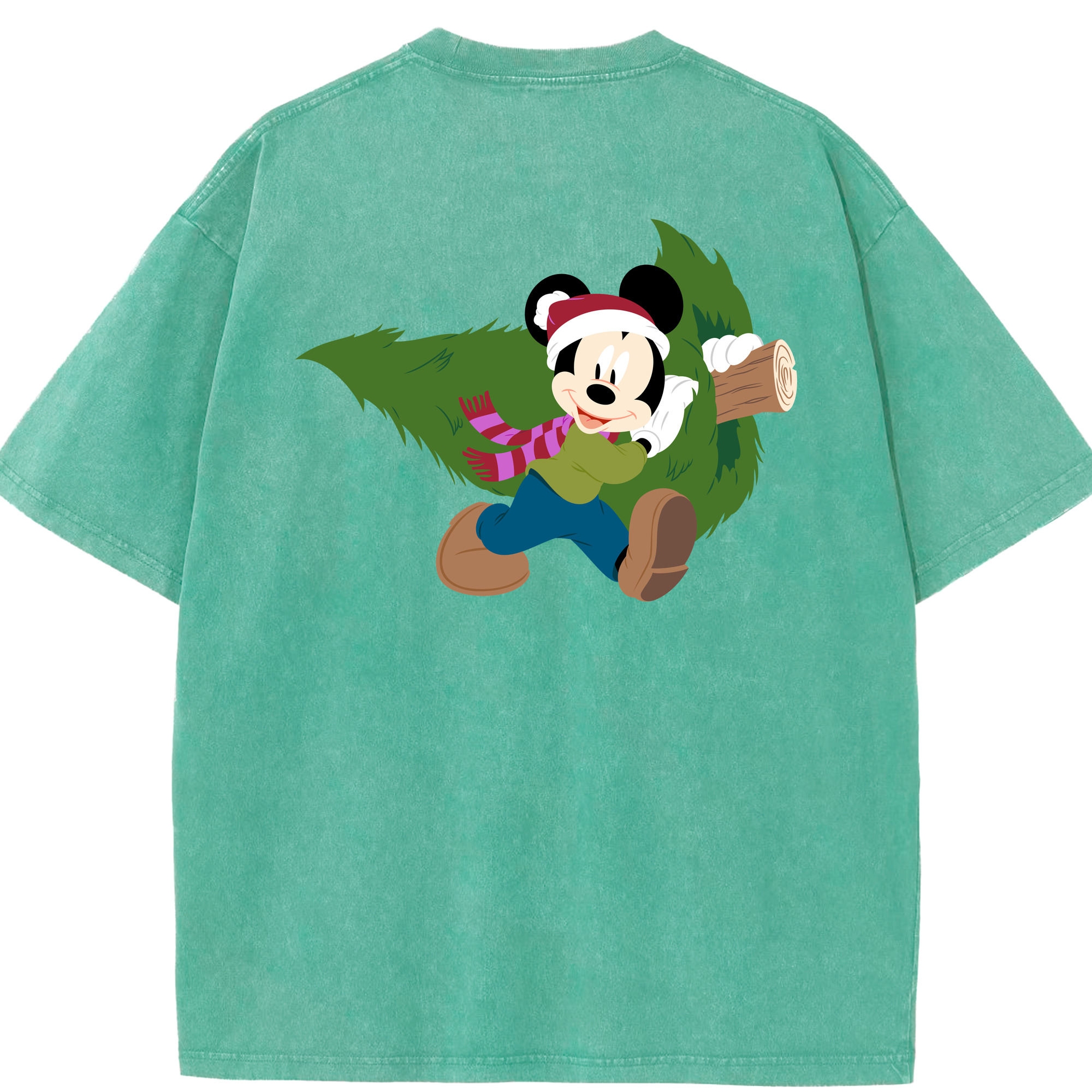 （画像用） ミッキーマウス Mickey Mouse 綿100% ヴィンテージ風 半袖Tシャツ（背面プリント）